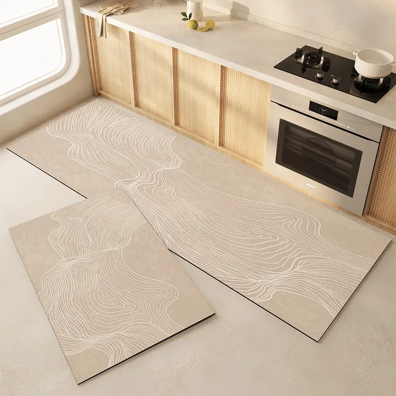 Carpet for Kitchen Japanese Long Strip Rug Anti-slip Oil-proof Foot Mat Pvc Leather Waterproof Floor Mats Alfombra De Cocina