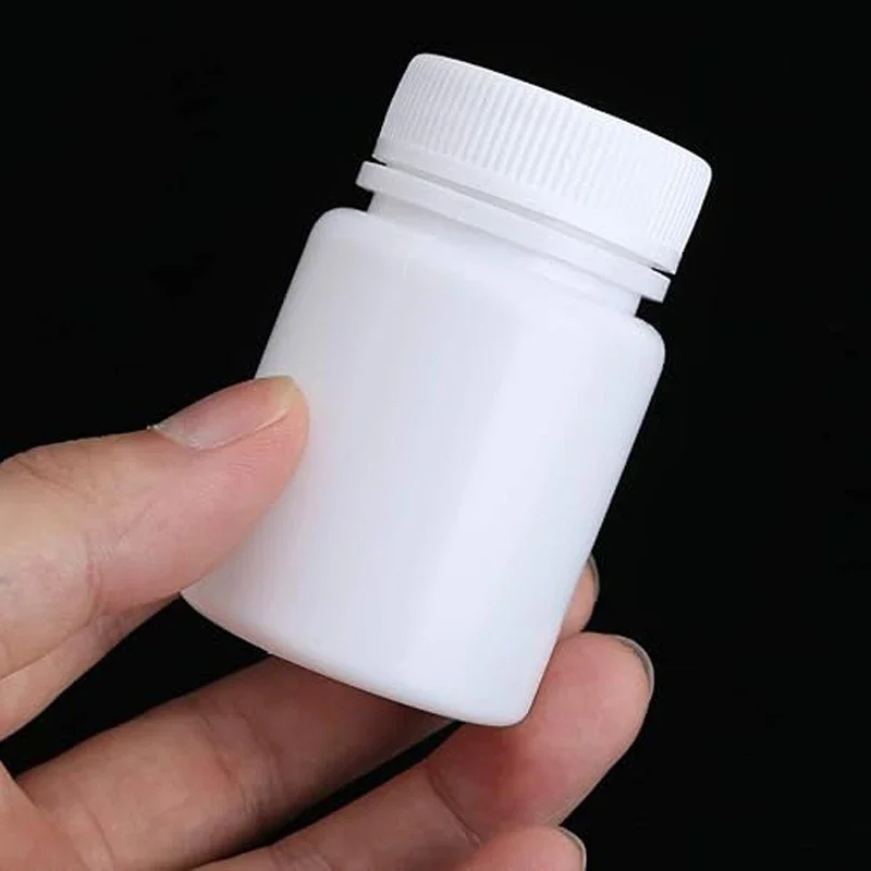 30PCS 15ML-100ML Empty White Big Mouth Medicine Bottle with Lid Refillable HDPE Plastic Bottle Container for Pill Capsule Tablet