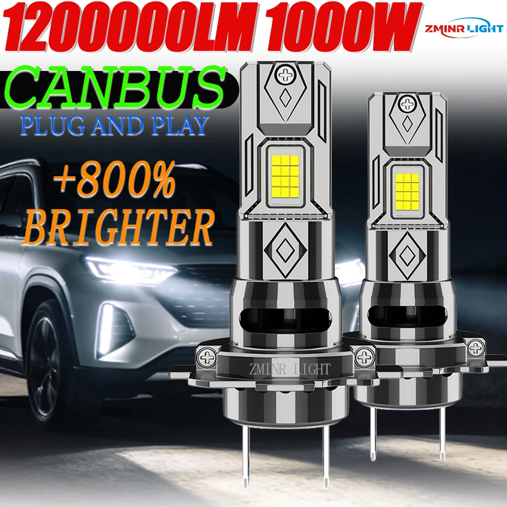 

H7 LED Lights for Car Headlight Bulb CANBUS High Power Spotlights Driving safety Mini Wireless Auto Headlamp Fan Cooling 12V 24V