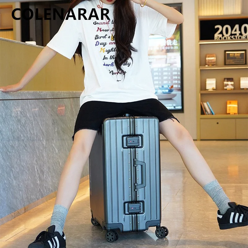 COLENARA 수하물 여행 가방 20 "22" 24 "26 인치 대용량 트롤리 케이스 남성 탑승 상자 여성 유니버설 휠 가방