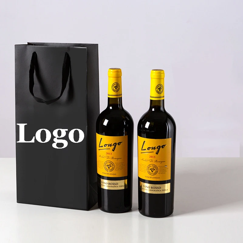 Wholesale Custom Logo Wine Bottle Bags Gift Bag with Bespoke Logo Printed