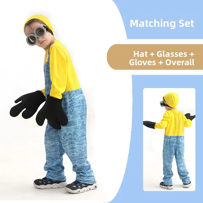 Kinderen gele man cosplay kostuum cartoon Despicable Me toneelvoorstelling Halloween outfit traditioneel Chinees festival