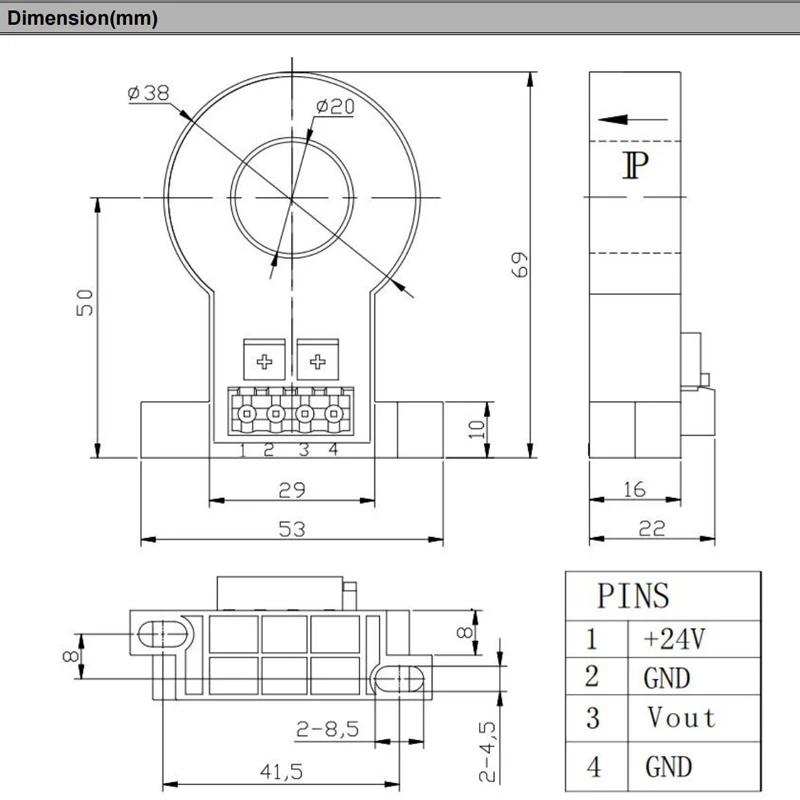 hall effect current sensor QNHC6 Input ±50A ±100A ±200A ±300A Output ±5V ±4V hall effect dc current transducer factory