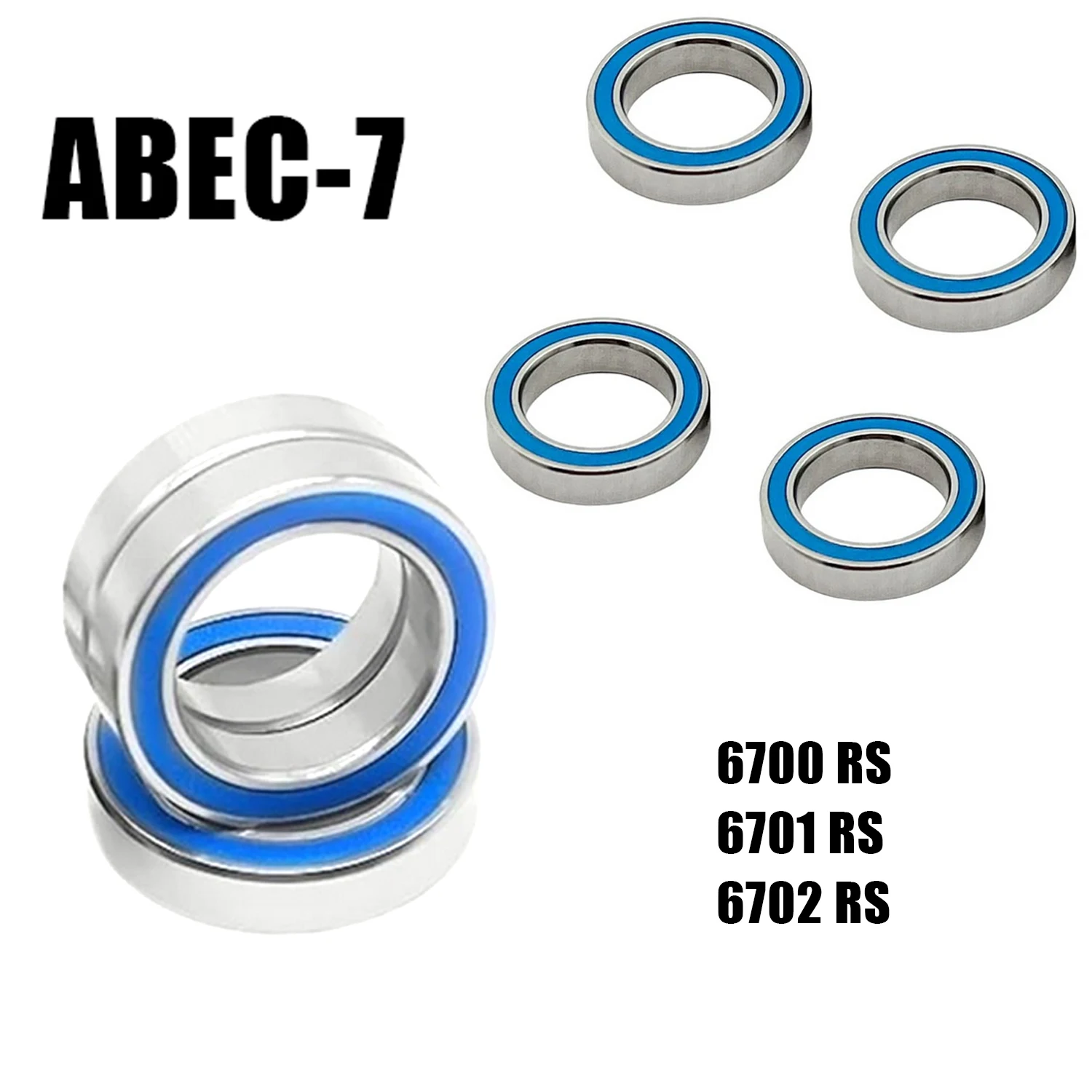 10Pcs 6700、6701、6702RS Bearing ABEC-7 Thin Section 6701RS Ball Bearings 6700RS With Blue Sealed For Hobby Electric RC Car