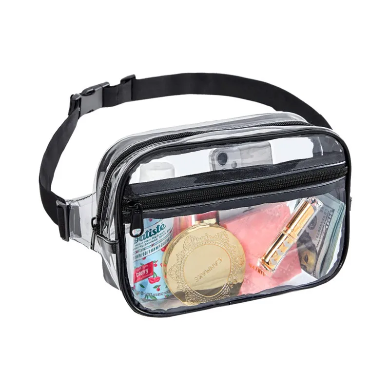 Nieuwe Pvc Vrouwen Taille Fanny Pack Riem Tas Transparant Borstzak Met Verstelbare Riem Voor Concerten Sport Festivals Reizen