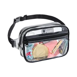 New PVC Women Waist Fanny Pack Belt Bag Transparent Chest Pouch with Adjustable Strap for Concerts Sports Festivals Travel