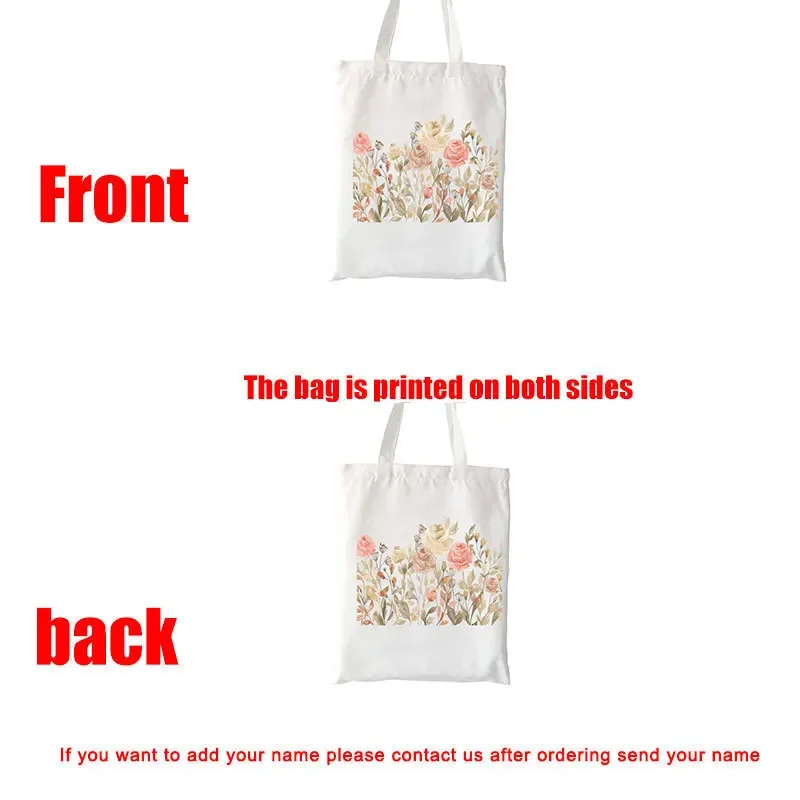 Girl Shoulder Yellow Cosmos Flowers Printed Tote Bag Shopping Bag Lady Canvas Bag Women Harajuku Shopper Handbag Shopper