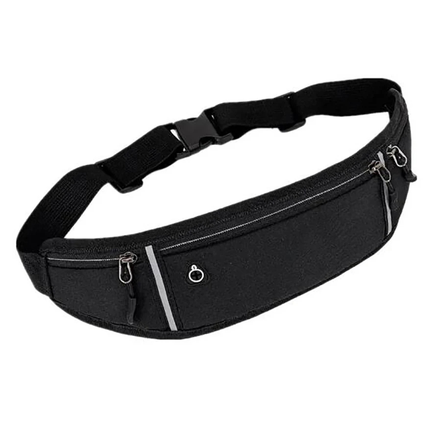 Running Belt Fanny Pack Waist Pocket Secure Jogging Pouch For Phone Keys With Reflective Strip Adjustable Straps Running Bag