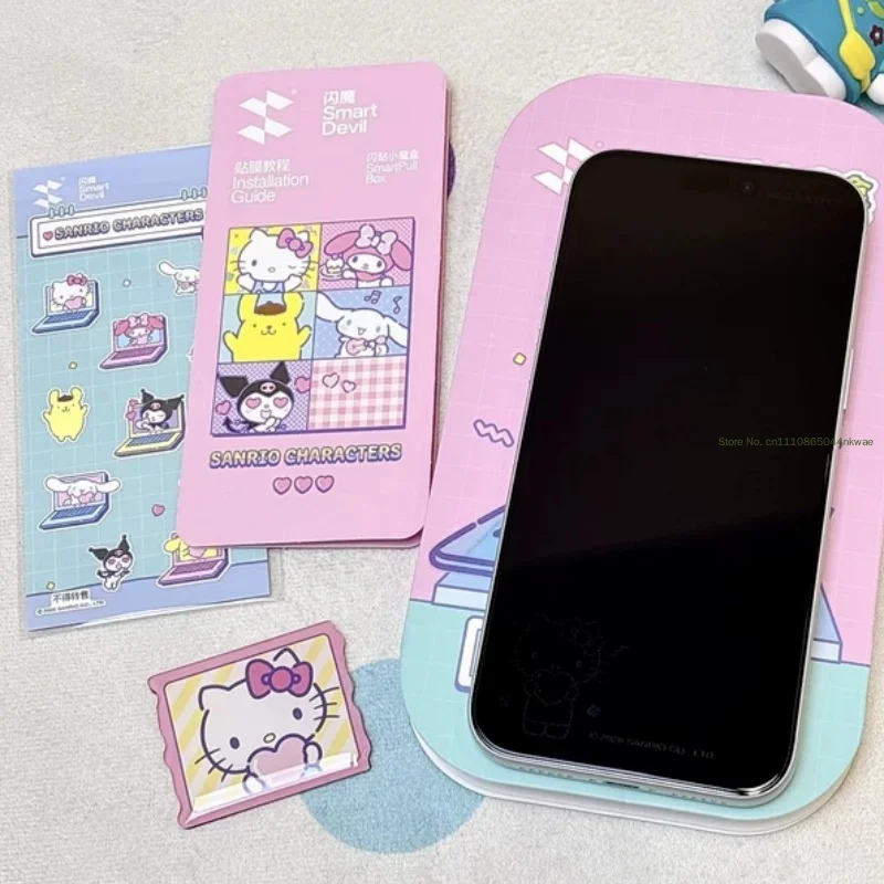 Smart Devil Sanrio Screen Pattern Phone Film Hellokitty Mymelody Kuromi Cinnamoroll Pompompurin Applicable I-Phone 15-18 Model