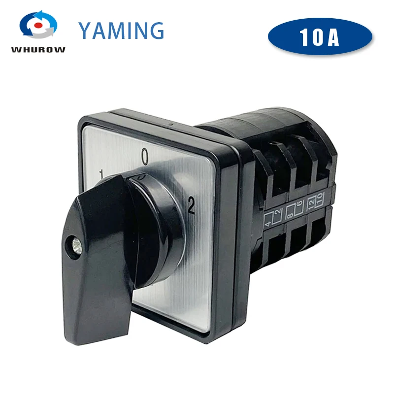 LW8-10/3 Manual Changeover Rotary Cam Switch Three Poles 10A 12 Terminals Sliver Contacts 10amp Interruptor