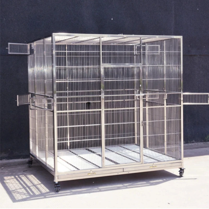 

Stainless Large Bird Cage Home Myna Courtyard Parrot Cockatiel Bird Cage Birdhouse Nest Oiseaux Accessoires Pet House