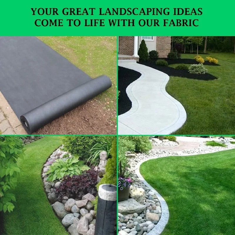Heavy-Duty PP Fabric Weed Control Mat for Garden, UV Stabilized and Permeable Weed Barrier Landscape Fabric