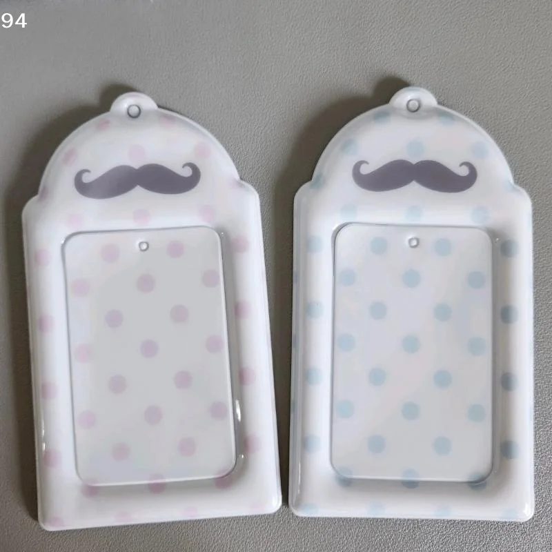Polka Dot Mustache Print Card Holder PVC Kpop Idol 3 Inch Photocard Meal Card School ID Card Storage Display Pendant