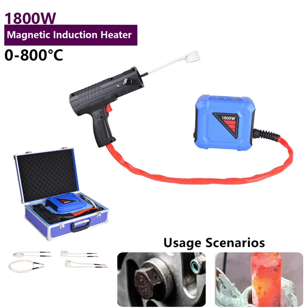 1800W Magnetic Induction Heater Kit 110V 220V Automotive 1800W Flameless Heat Induction Heating Machine Car Repair Remover Tool