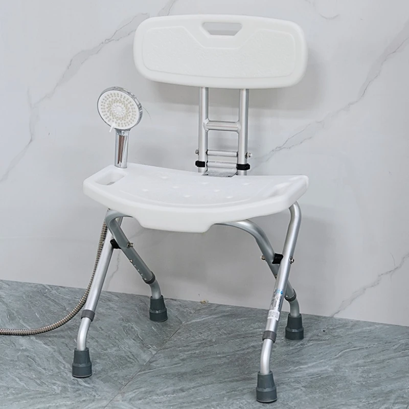 

Foldable Shower Chair with Backrest - Adjustable Pregnancy Bath Stool, Ideal for Special Needs & Elderly Safety