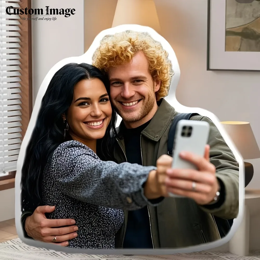 

Custom Photo Couple Cushion 3D Printed Pillow with Zipper Washable All Season Multifunctional Home Decor Pillow