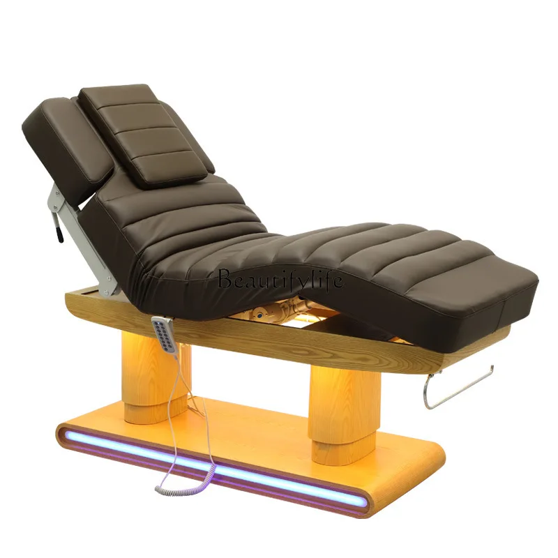 01-Thickened electric beauty tattoo beauty massage bed lifting folding body bed with light