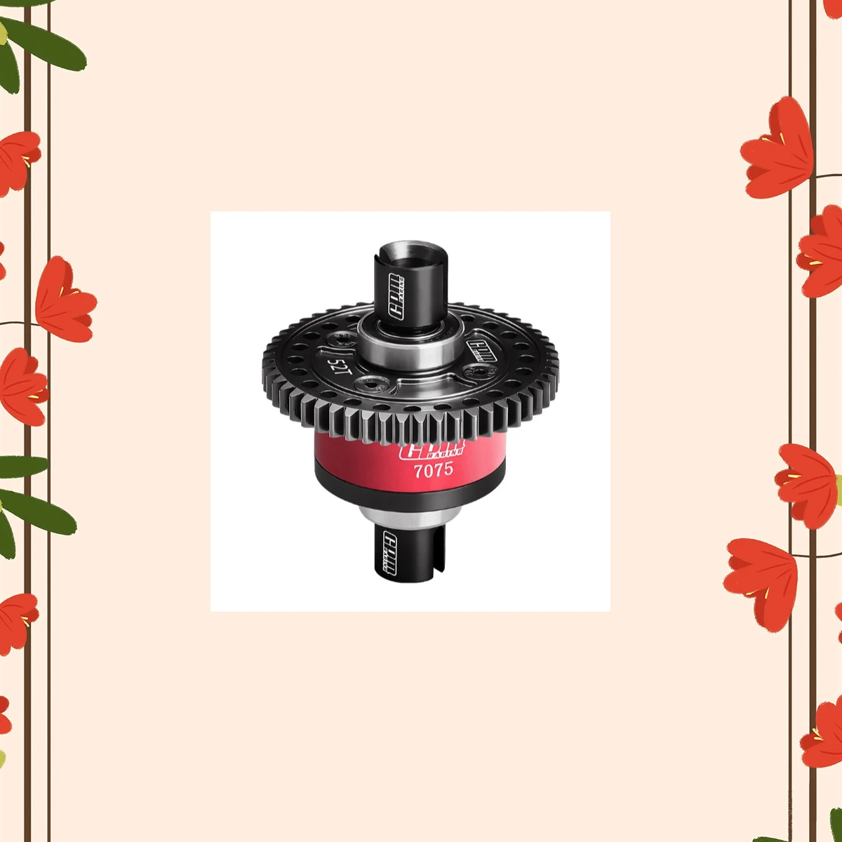 GPM （No Diffs Oil）20CrMnTi STEEL + 7075 ALLOY 51T/52T CENTER COMPLETE DIFFERENTIAL FOR TRAXXAS 1/8 SLEDGE -95076-4