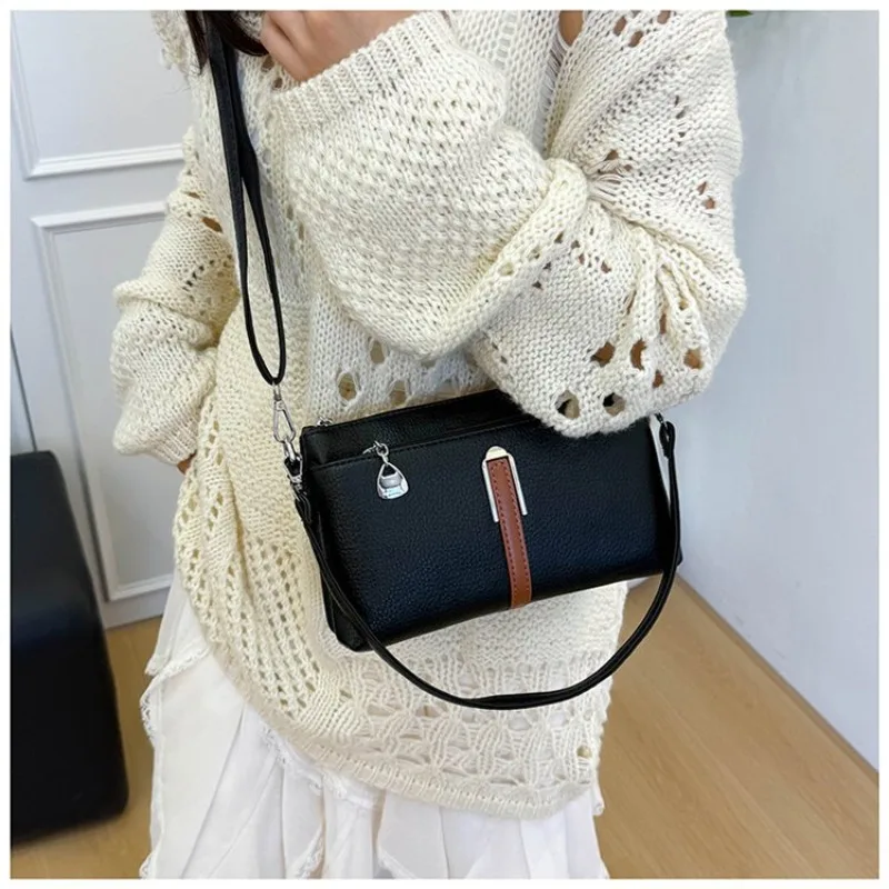 

Vintage Elegant Diaper Bag For Women Leather Crossbody Bag Luxury Tote Minimalist Designer Large Capacity Stylish Trendy