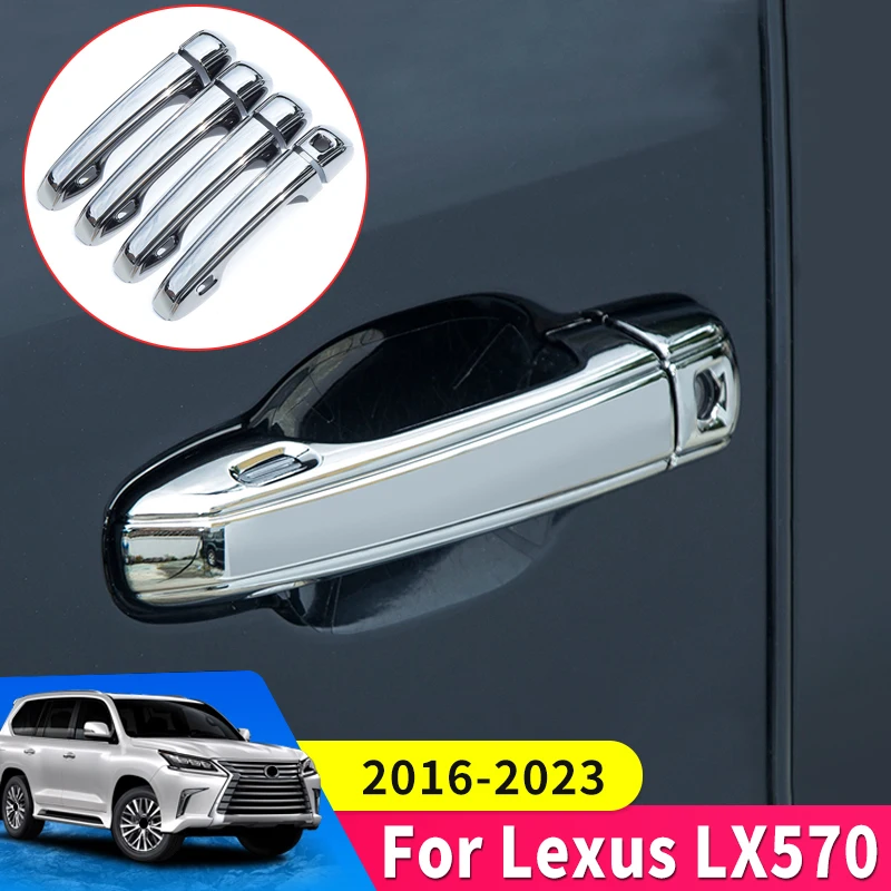 

For Lexus LX570 Outer Handle Decoration Frame 2016-2023 LX 570 Chrome Door Handle Protective Cover Decoration Accessories