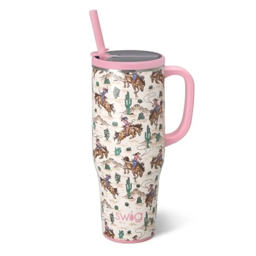 

Leak Proof Mega Mug Leak Proof Tumbler with Handle and Straw Extra Large Insulated Tumblers Cup Holder Friendly Travel Mug Reus