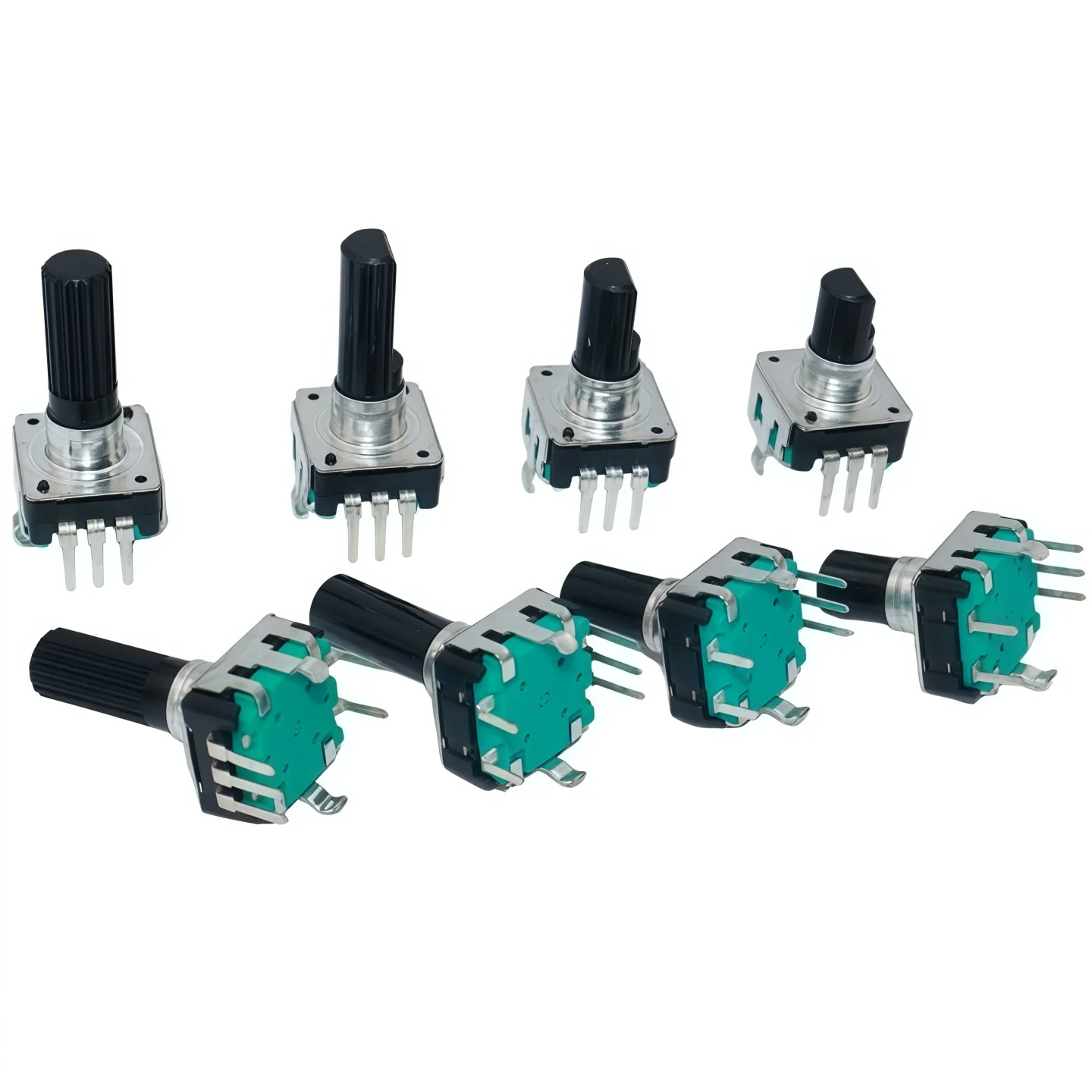 

5pcs EC12 360 Degree Rotary Encoder Potentiometer Audio Coding 5Pin 24 Position With Push Button 12/14/19mm Half Shaf