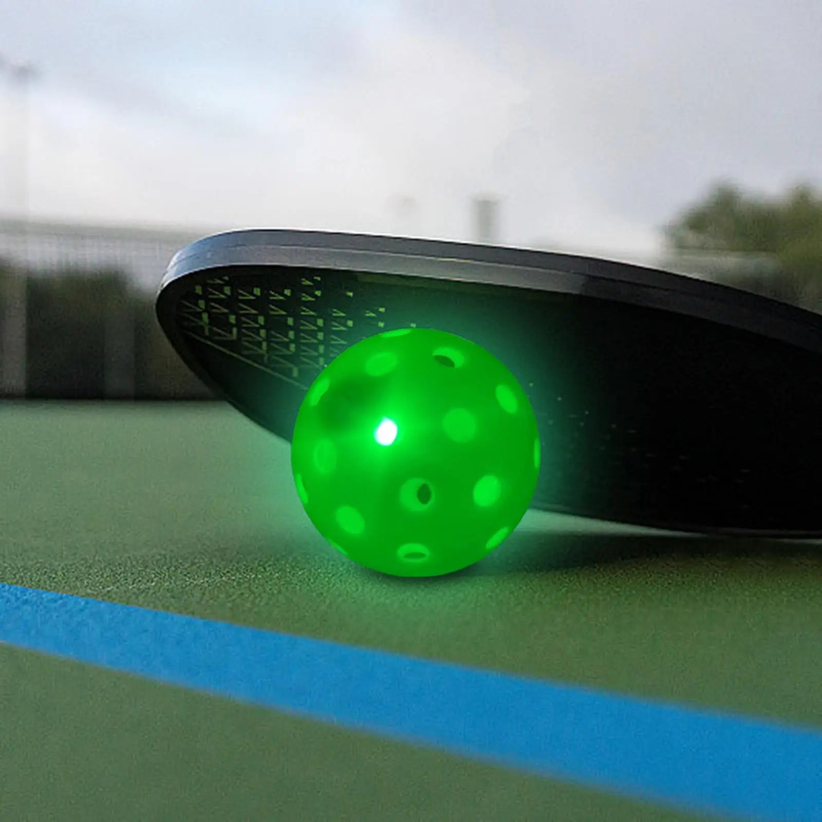 LED Light up Pickleball Ball Durable with 40 Small Precisely Drilled Holes