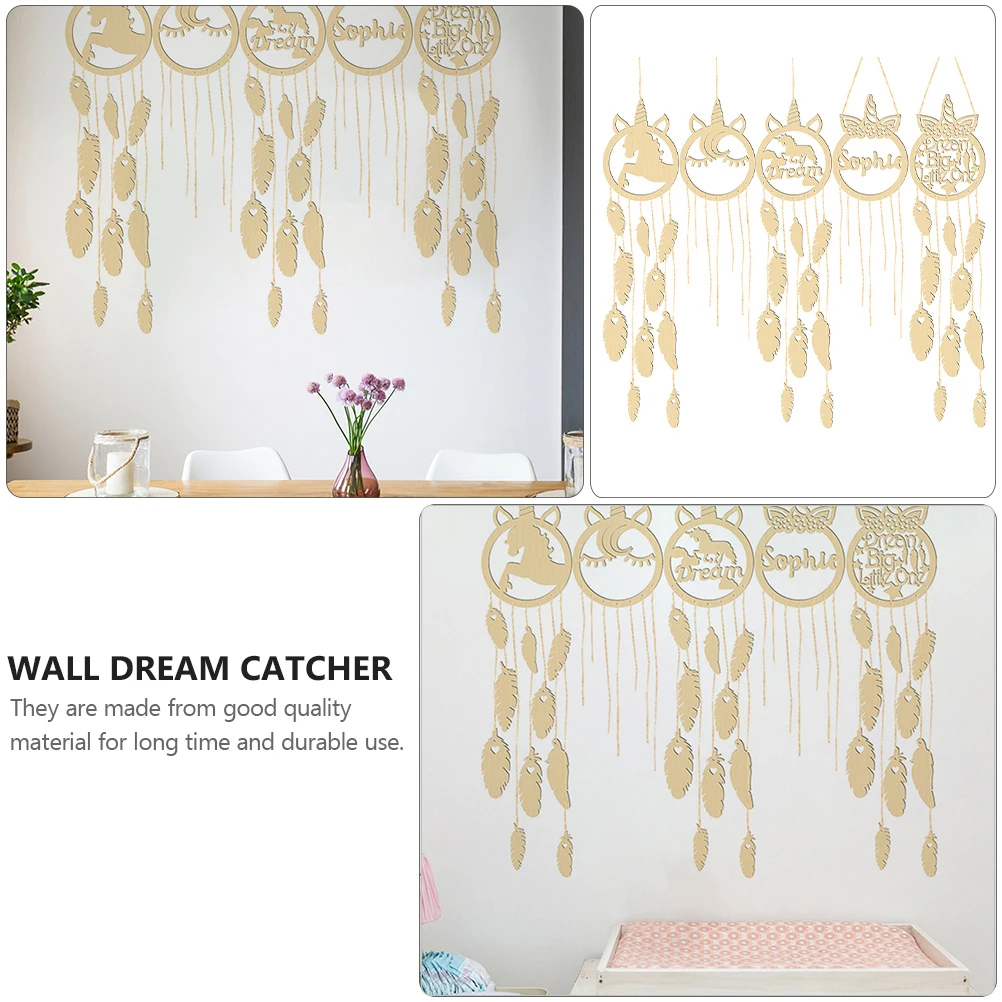 5 مجموعات من مواد صائد الأحلام DIY المعلقات المدمجة المحمولة يونيكورن لتزيين جدران غرفة النوم زخرفة يدوية
