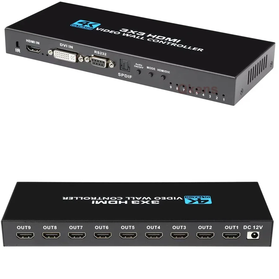 4K 3x3 HDMI Video Wall Controller 1080p DVI Video Processor 1X2 1X4 1X3 2x2 2x3 2x4 Multi Screen Splice Processor TV Splicer Box