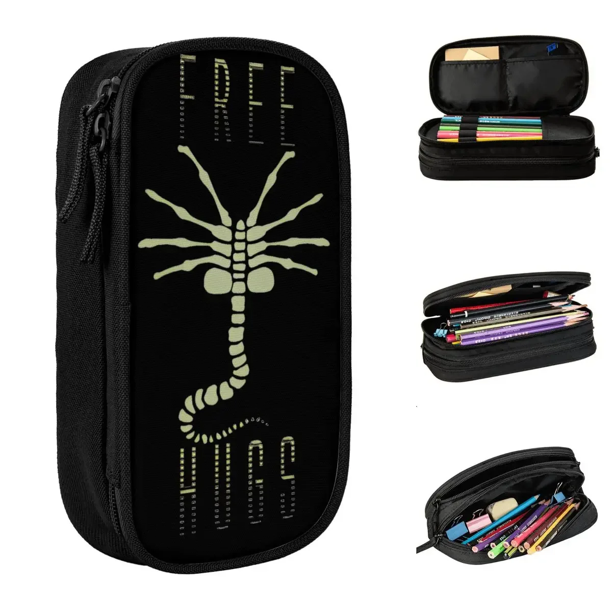 

Fun Free Hugs Alien Romulus Movie Horror Pencil Cases Pencilcases Pen Box for Student Big Bag Students School Zipper Stationery