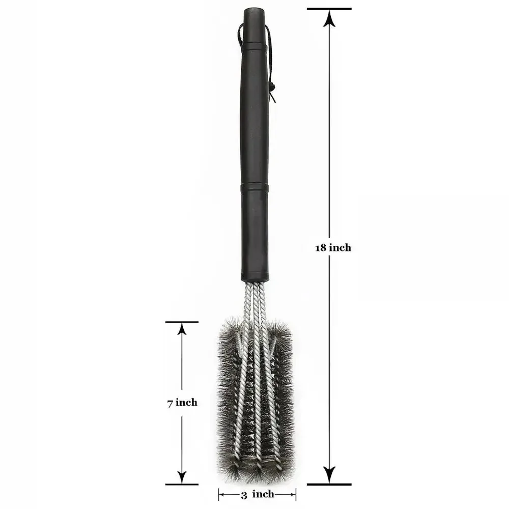 Barbecue Cleaning Brush 3 Stainless Steel Brushes Combined With 1 Stainless Steel Bristle Cleaning Brush Barbecue Accessories