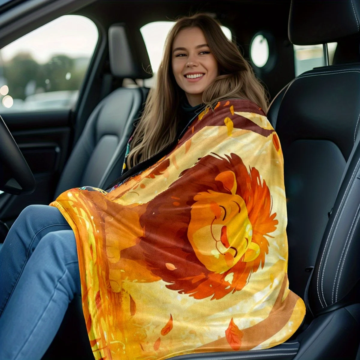 1 بطانية من الفلانيل بنمط الأسد - ناعمة ودافئة، مناسبة للتخييم والأرائك والأسرة والكراسي، هدية مثالية للعطلات للأطفال #3