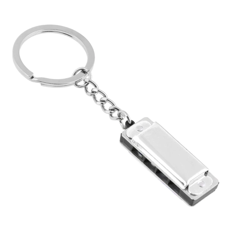 Mini Harmonica Keychain,Special 8 Tone 4 Holes Harmonica Keychain Harmonic Keyring Keys Holder Bag Pendant Musical