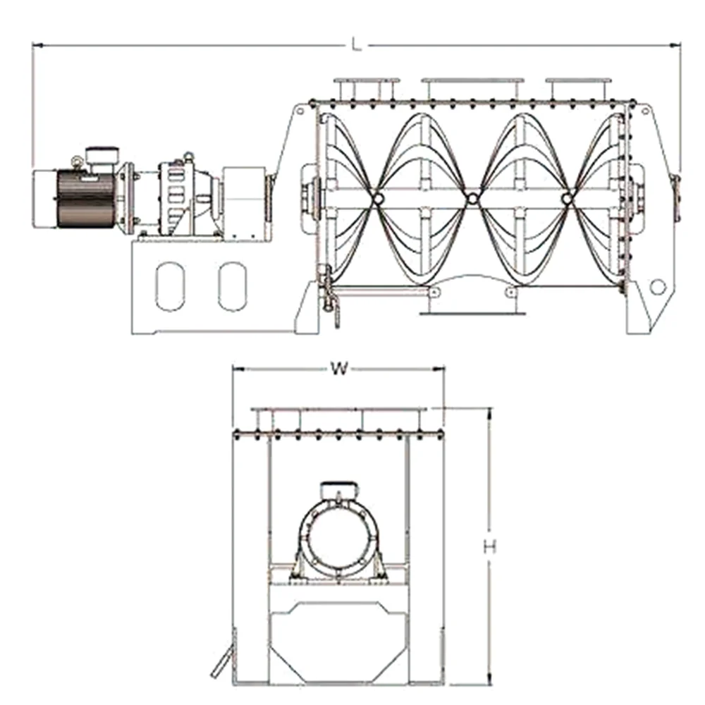 Custom Stainless Steel Ribbon Mixer Spiral Mixer Blender High Mixing Efficiency For Powders Granules Viscous Materials Pastes Su