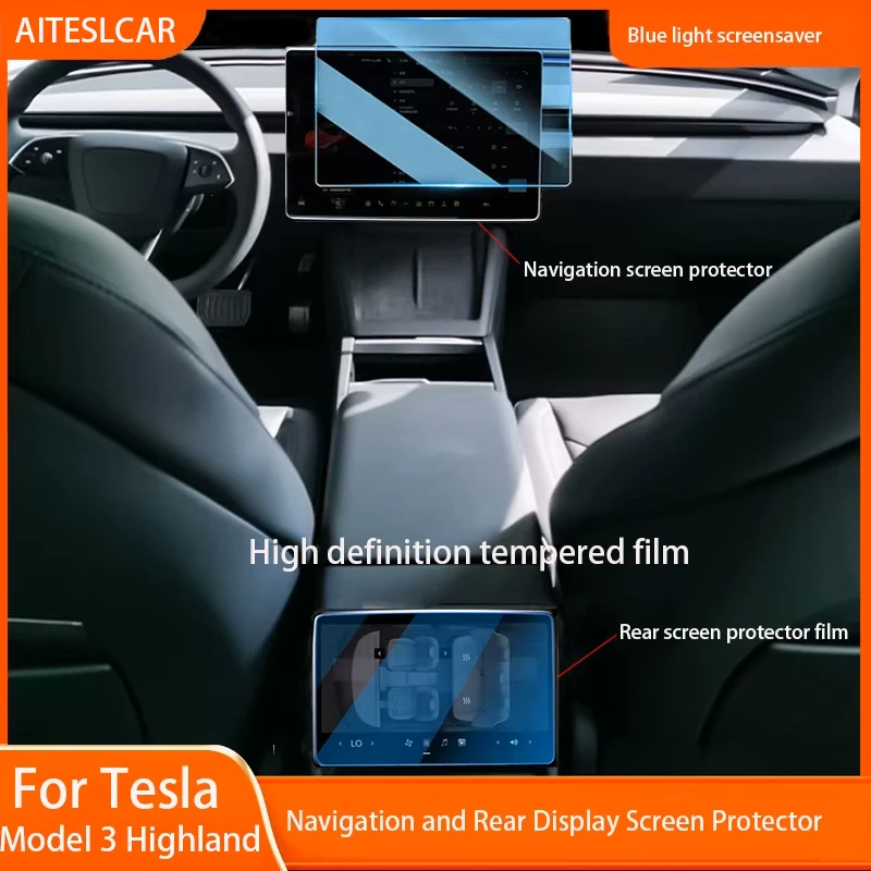 

Tempered Glass Film Protector For New Tesla Model 3 Y Highland 2024 Rear Row Center Control Touch Screen Protective Film