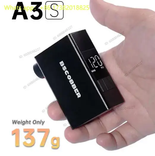 Portable Air Pump A3S Bicycle Digital Gauge Display  Tires Electric Tyre Inflator 120PSI Mini Pump