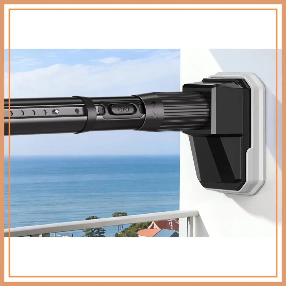 Extra Long Tension Rod 41-174 Inch, Heavy Duty Shower Curtain Rod for Outdoor Patio Bathroom Windows Room Divider, Adjustable, Anti-Slip, No Rust