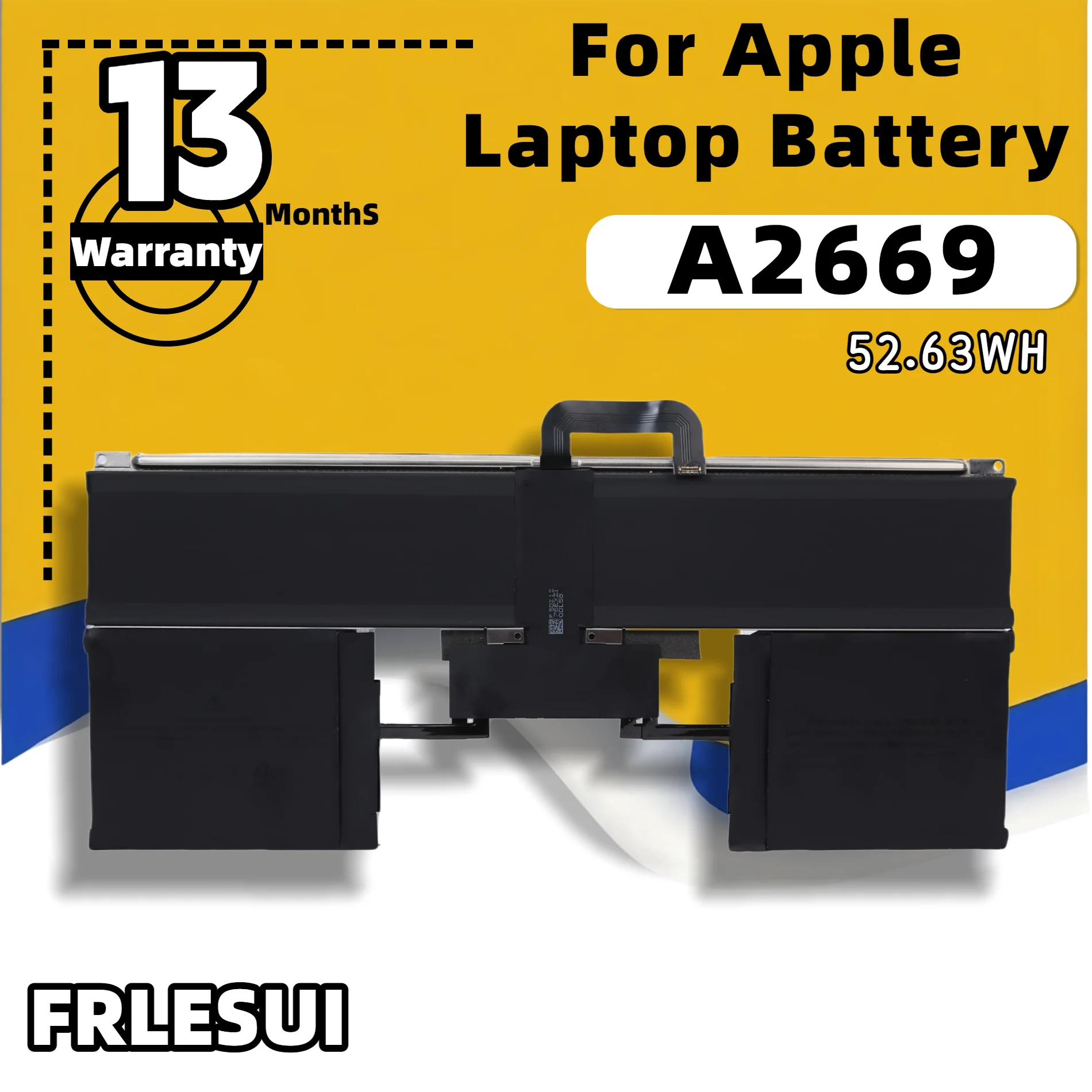 FRLESUI A2669 Replacement Laptop Battery 52.63Wh For MacBook Air 13 Inch M2 2022 A2681 EMC4074 Li‑Polymer Notebook Battery