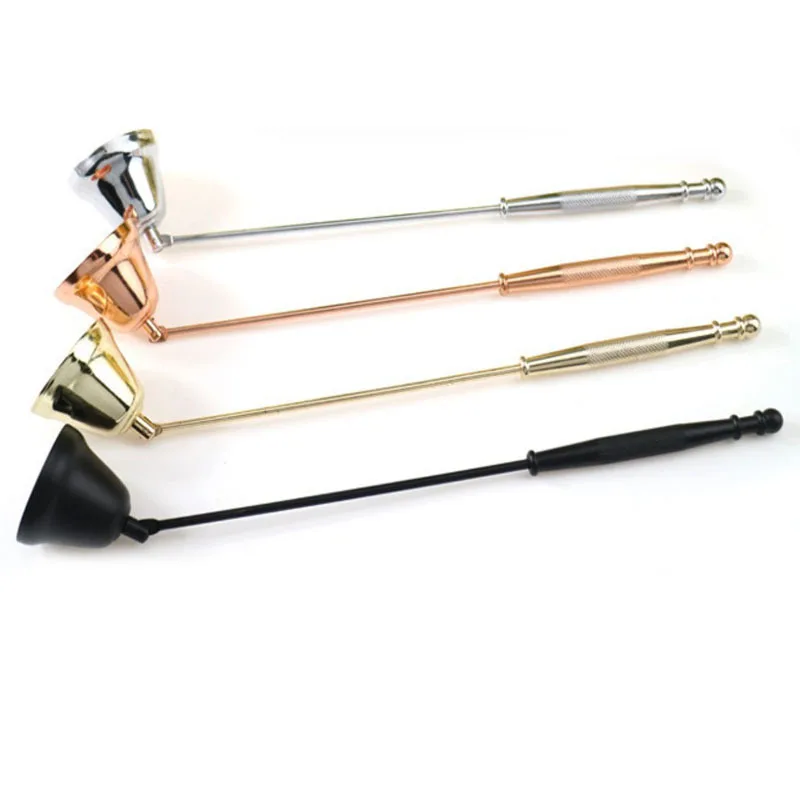 Stainless Steel Smokeless Candle Wick Bell Snuffer Home Hand Put Off Tool Kit Candle Accessories Holder Candle Safely Extinguish