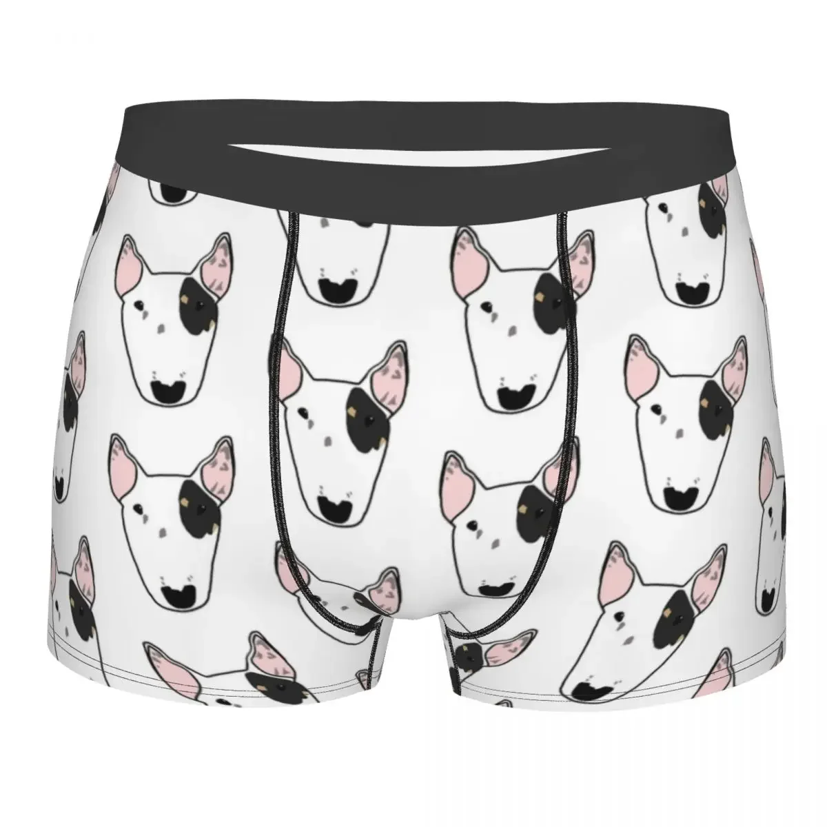 Twinkle The Bull Terrier Men's Underwear Cute Dog Boxer Briefs Shorts Panties Sexy Soft Underpants for Homme Plus Size