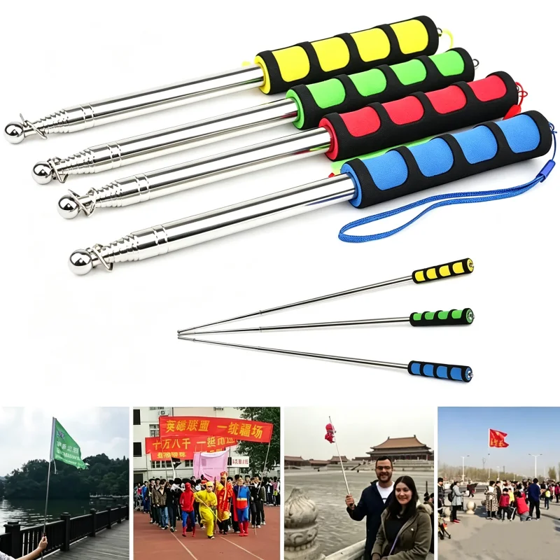 1M/1.2M Hollow Drum Hammer House Inspection Tool Hollow Drum Hammer Stainless Steel Telescopic Drum Hammer Detection Tile