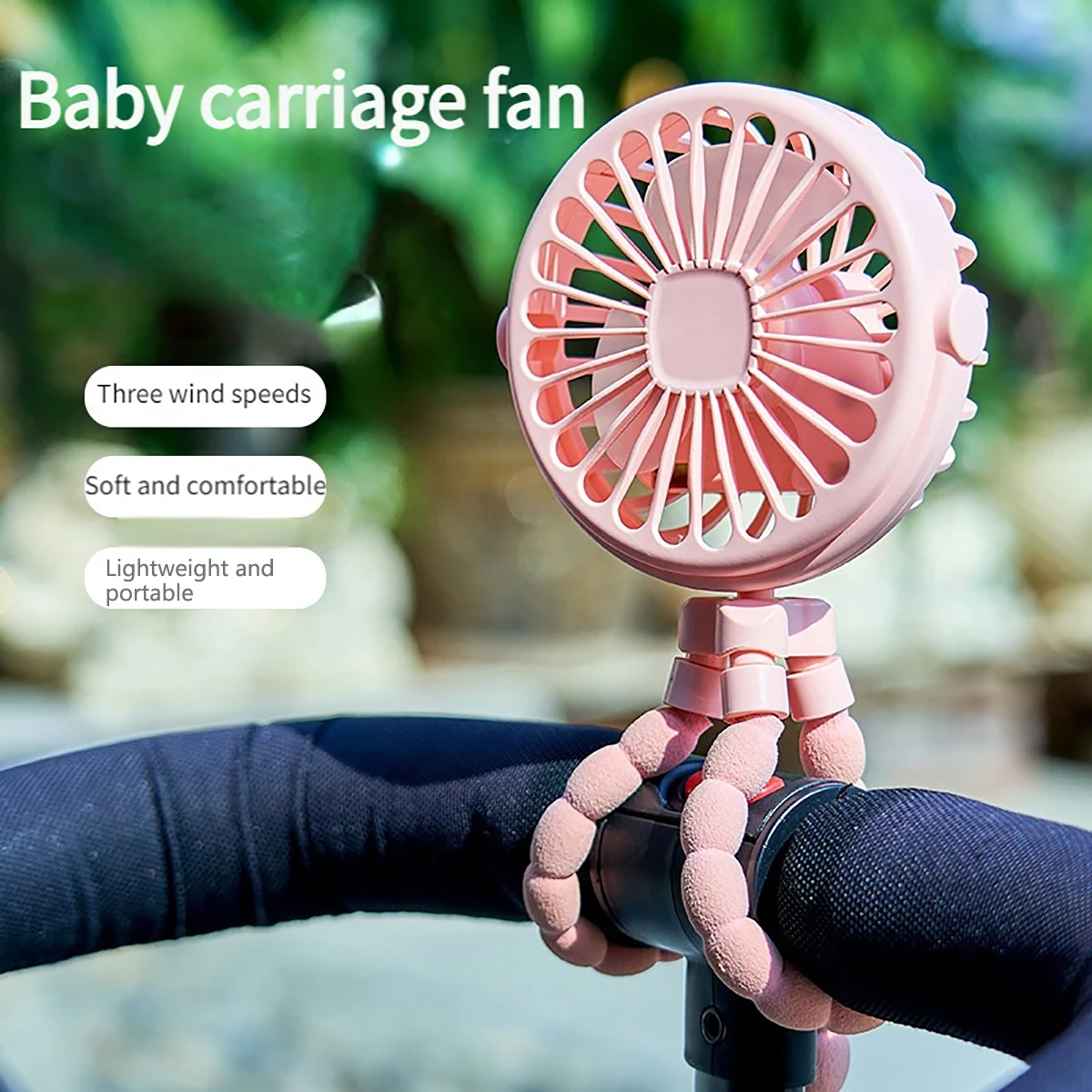 Folding Fan Multi-functional Stroller Handheld Mini Fan Portable USB Charging Octopus Stand Variable Styling Cooler for Home