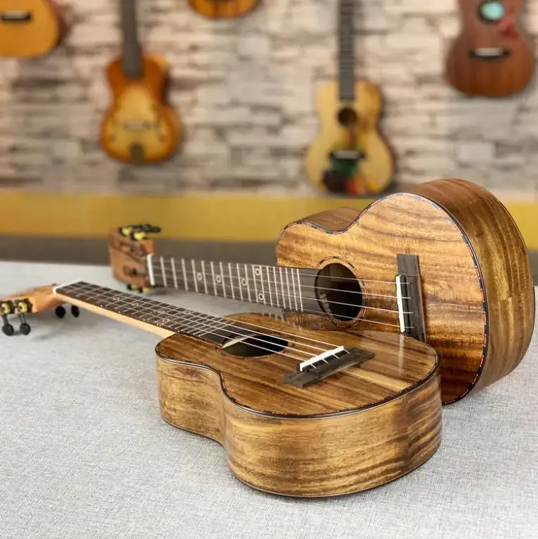 All-Solid Koa Wood Tenor Ukulele 23-26 Inches Nylon String Rosewood Mahogany Back/Side Guitar Players