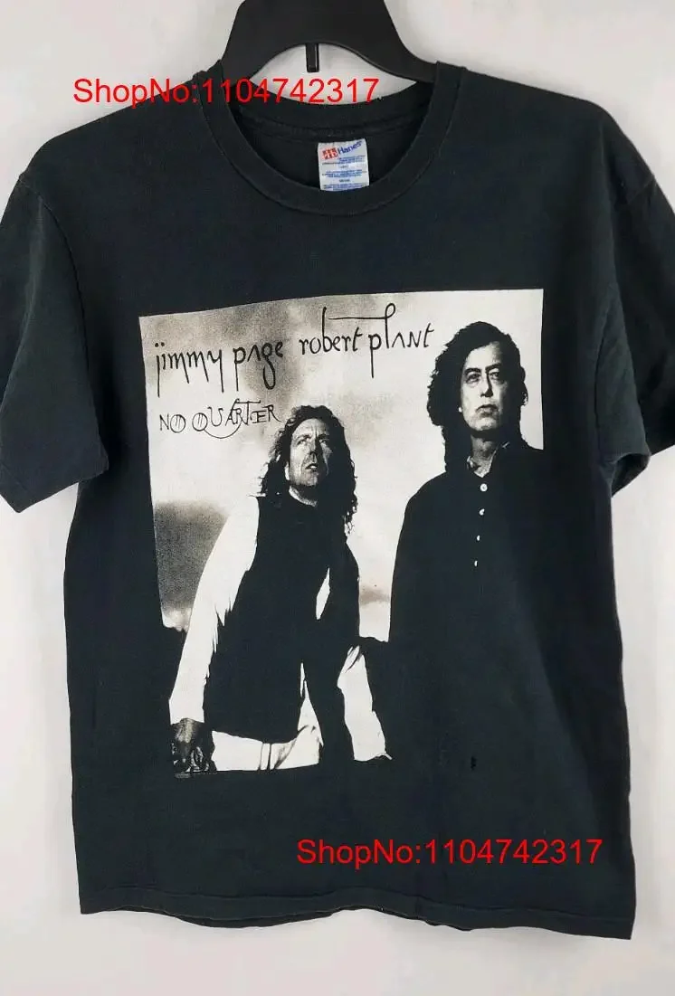 Vintage Jimmy Page Robert Plant No Quarter World Tour 1995 T Shirt Medium vintage Washed streetwear Top For Everyday Wear Soft