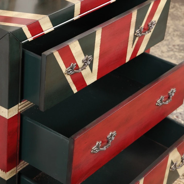 Möbelfabrik-Beistelltisch, Ecklampentisch im Wohnzimmer, drei Eimer im britischen Retro-Stil