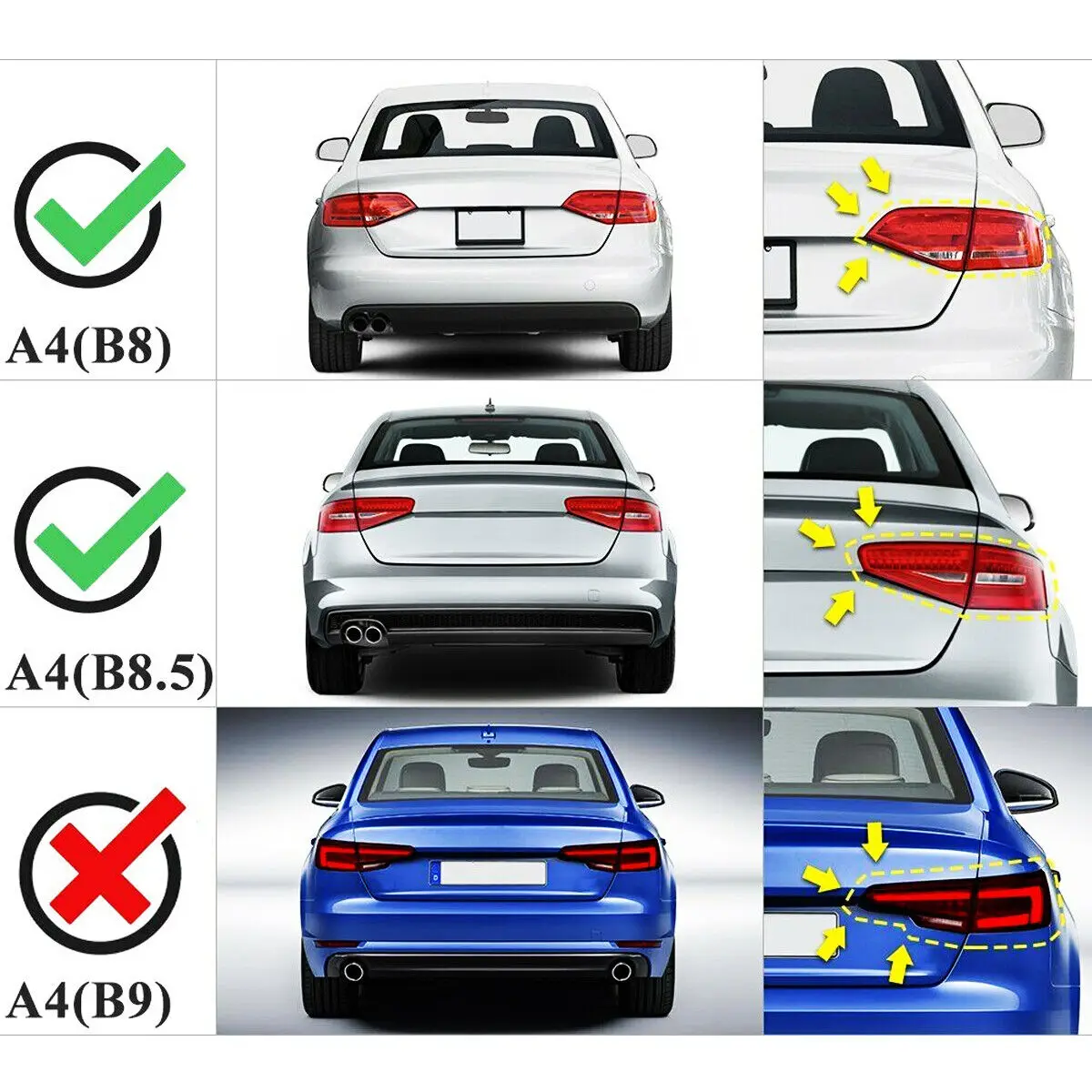 Glossy Highkick M4 V Style Rear Trunk Spoiler For Audi A4 B8 S4 RS4 Sedan 09-12