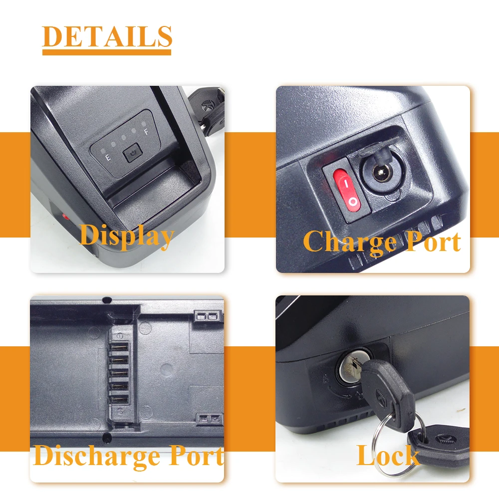 

Hailong Electric Bike Battery 48V 20Ah 21700 Cell Downtube Battery 30A BMS For V20 Pro Electric Bike 1000W Motor EBike