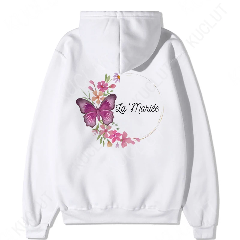 EVJF Future Bride Pullover Hoodies French Women's Bridal Wedding Team Bride Hooded Sweatshirts Bachelorette Hen Party Outerwears