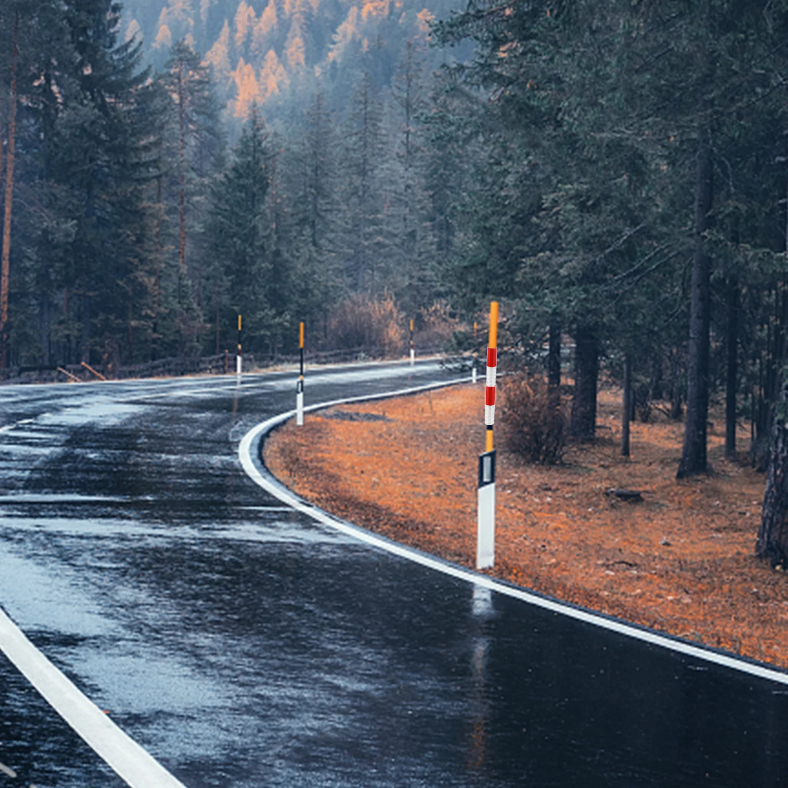 1 Roll Reflective Tape Alternating Colors Post Cone Reflector Tape Driveway Safety Warning Strip Outdoor Reflective Adhesive