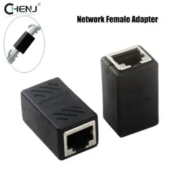 1pcs RJ45 Network Female Adapter Black Female To Female Connector Coupler Extender RJ 45 Ethernet Cable Extension Converter